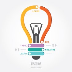 infographics vector lightbulb design diagram line style N2