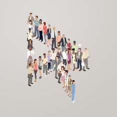 People forming cursor arrow
