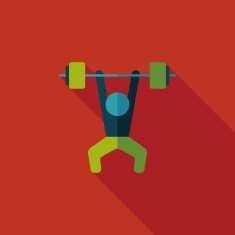 weightlifting flat icon with long shadow eps10 N23