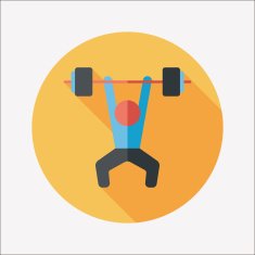weightlifting flat icon with long shadow eps10 N24