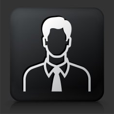 Black Square Button with Male Face N6