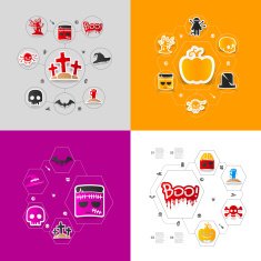 Halloween flat infographic N295