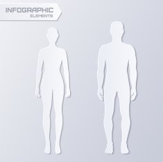 Paper male and female silhouettes