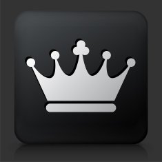 Black Square Button with Crown N11