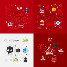 Halloween flat infographic N296