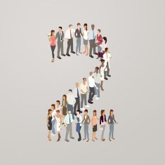 People forming the number 2