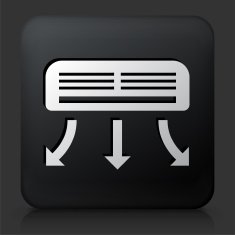 Black Square Button with Air Conditioner