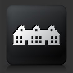 Black Square Button with Condos Icon N9