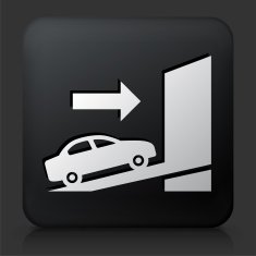 Black Square Button with Shipping Car