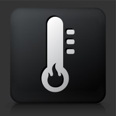 Black Square Button with Heat icon
