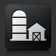 Black Square Button with Barn Icon N2