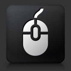 Black Square Button with Computer Mouse Icon N15