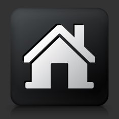 Black Square Button with House N4