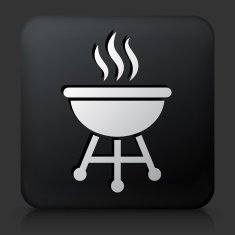 Black Square Button with Grill Icon N5
