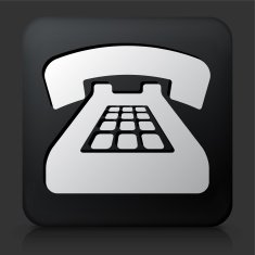 Black Square Button with Telephone Icon N11