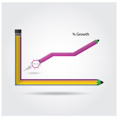The pencils and graph increase on background N2