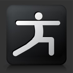Black Square Button with Stretch Icon N2