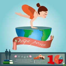 Woman in pose practicing yoga vector illustration N17