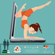 Woman in pose practicing yoga vector illustration N18