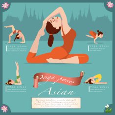 Woman in pose practicing yoga vector illustration N21