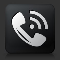 Black Square Button with Telephone Icon N12