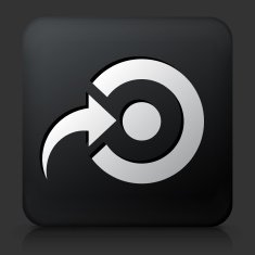 Black Square Button with Target Icon