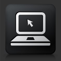 Black Square Button with Laptop N2