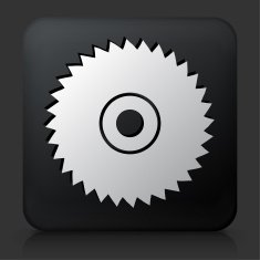 Black Square Button with Saw Icon N2