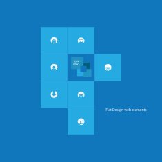 Flat design web elements icons for website development