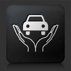 Black Square Button with Holding Car Icon