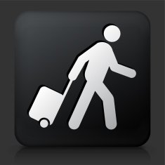 Black Square Button with Passenger Icon