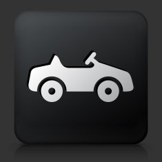 Black Square Button with Toy Car Icon