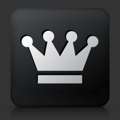 Black Square Button with Crown Icon N27