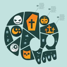 Halloween flat infographic N304