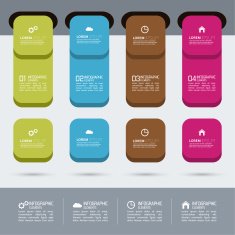 Multicolored plastic stickers with numbers and signs N2