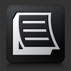 Black Square Button with Reminders Icon