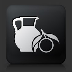 Black Square Button with Juice Icon N4