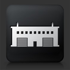 Black Square Button with Building Icon N37