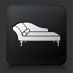 Black Square Button with Sofa Daybed