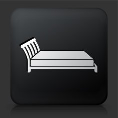 Black Square Button with Bed