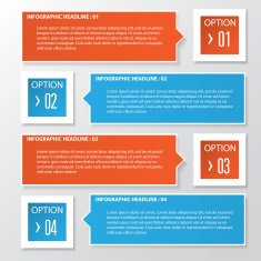 Vector business step paper chart and numbers banner design templ N2