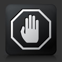 Black Square Button with Stop Sign Icon N2