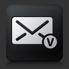 Black Square Button with Envelope Icon N4