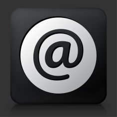 Black Square Button with Email Symbol