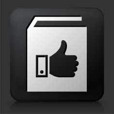 Black Square Button with Liked Book N2