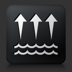 Black Square Button with Evaporation Icon N2