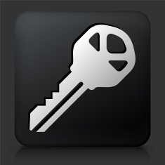 Black Square Button with Household Key N4