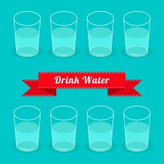 Eight glasses drink water Infographic Flat design