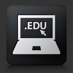 Black Square Button with EDU Icon N2