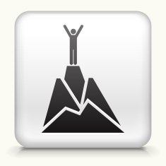 Square Button with Top of the Mountain